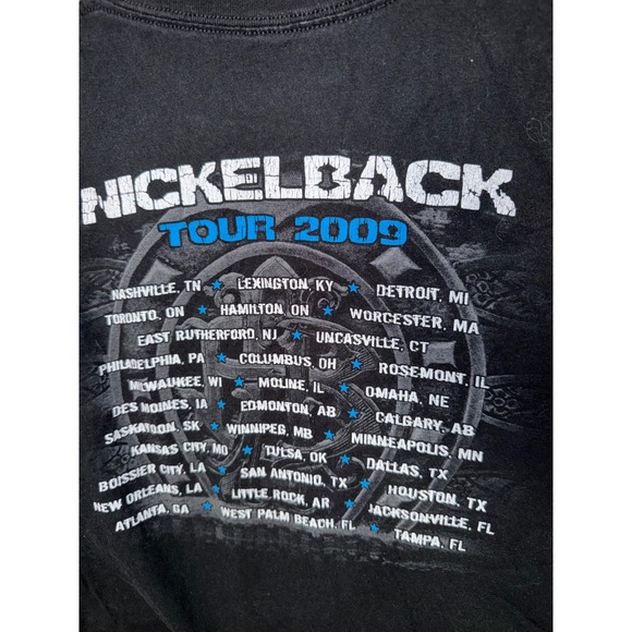 Nickelback Dark Horse Tour 2009 Band T Shirt Black Anvil Size Medium - Picture 6 of 9